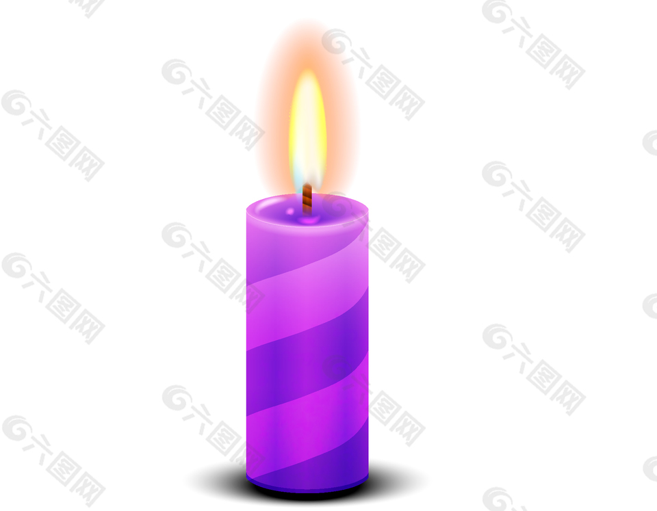 紫色渐变温馨蜡烛元素
