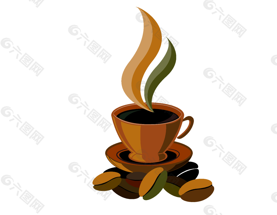 卡通咖啡豆咖啡矢量元素