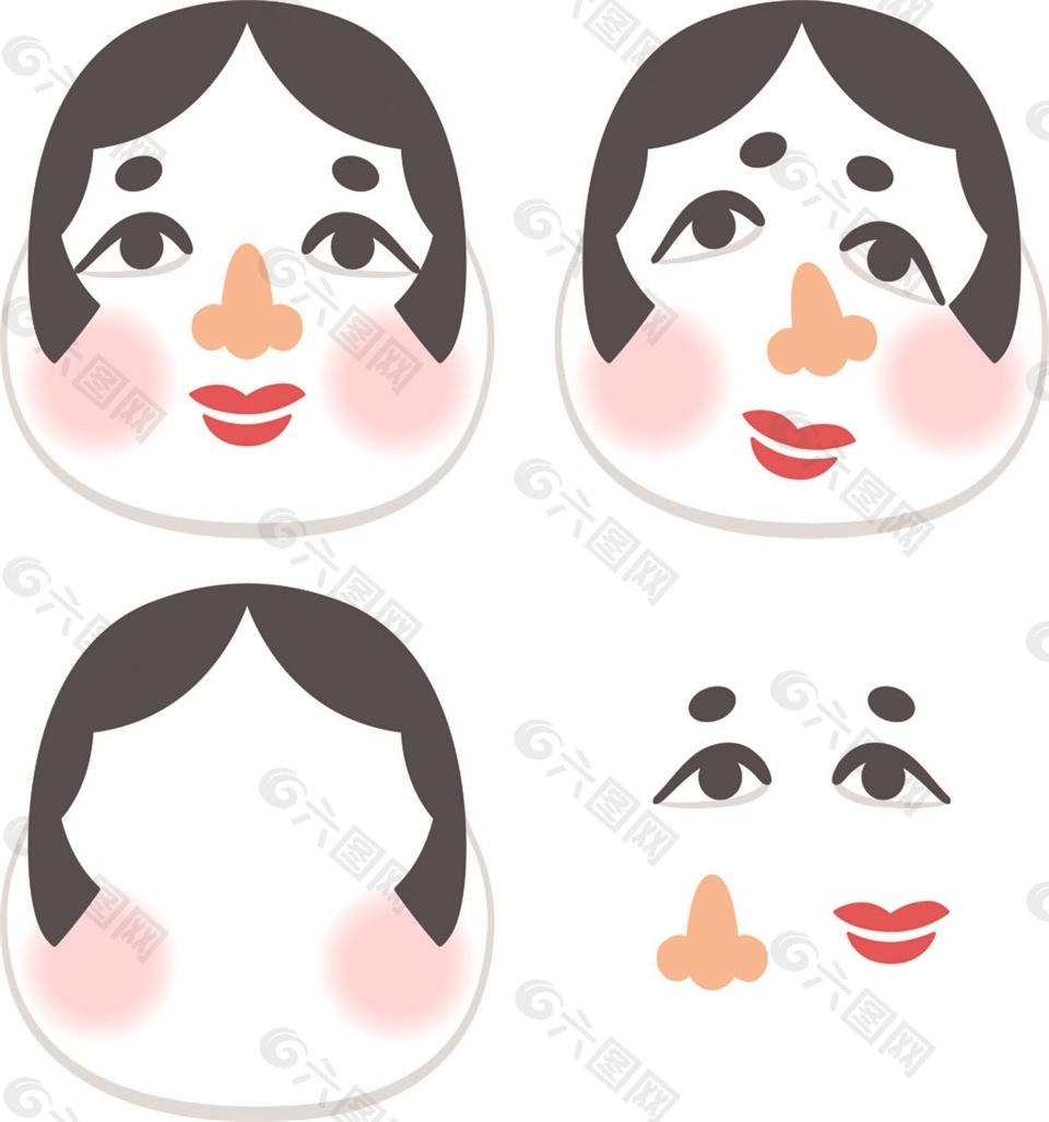 脸谱日系矢量素材