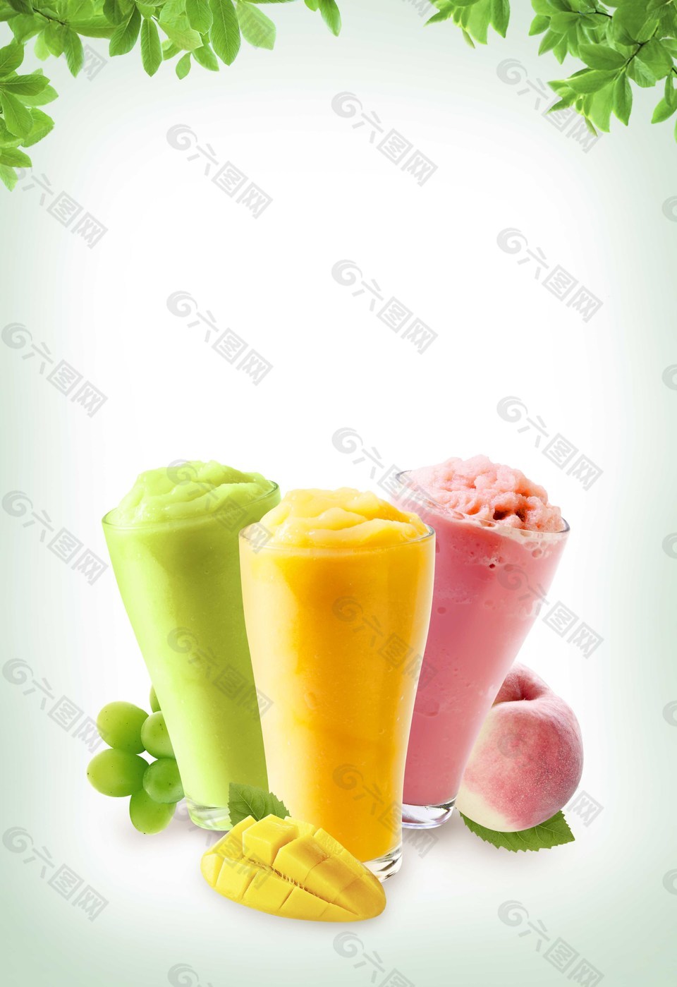 夏天水果饮品海报背景