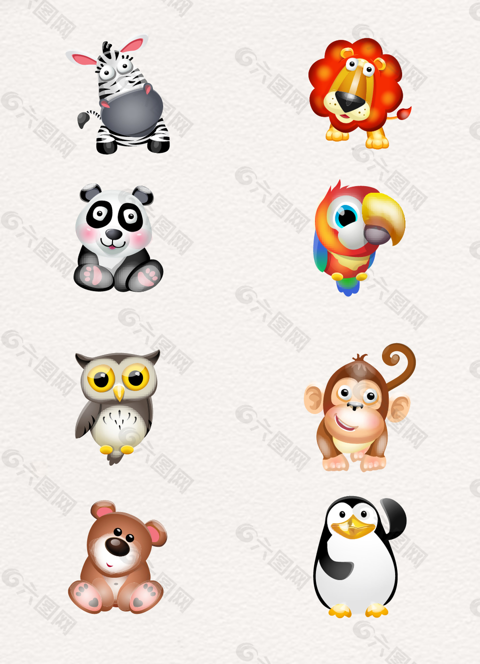 Q版卡通可爱动物设计