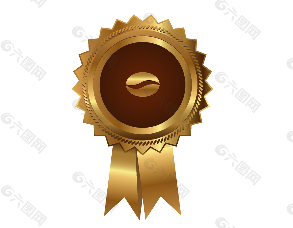 金色勋章图标矢量图