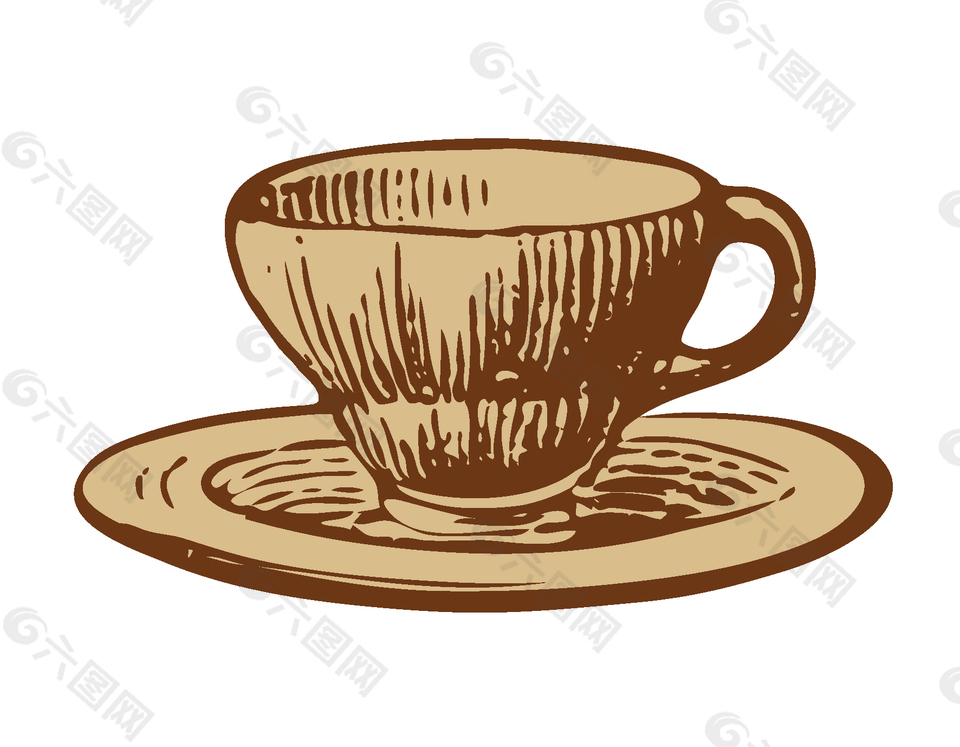 手绘咖啡杯装饰图