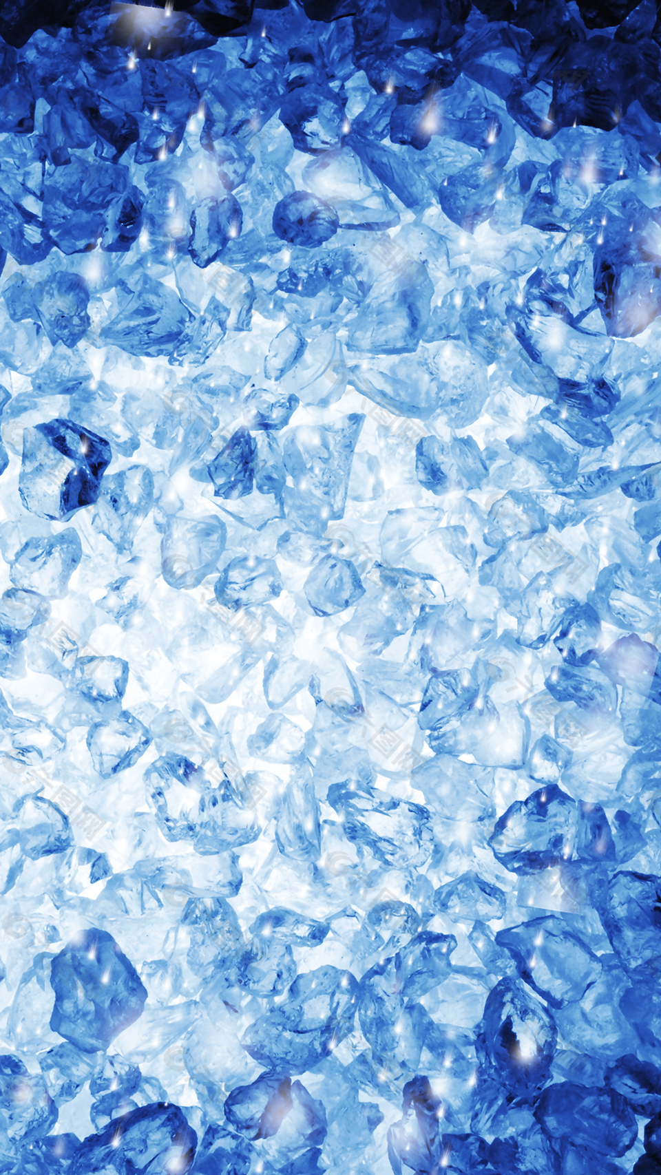 冰爽夏季蓝色冰块背景