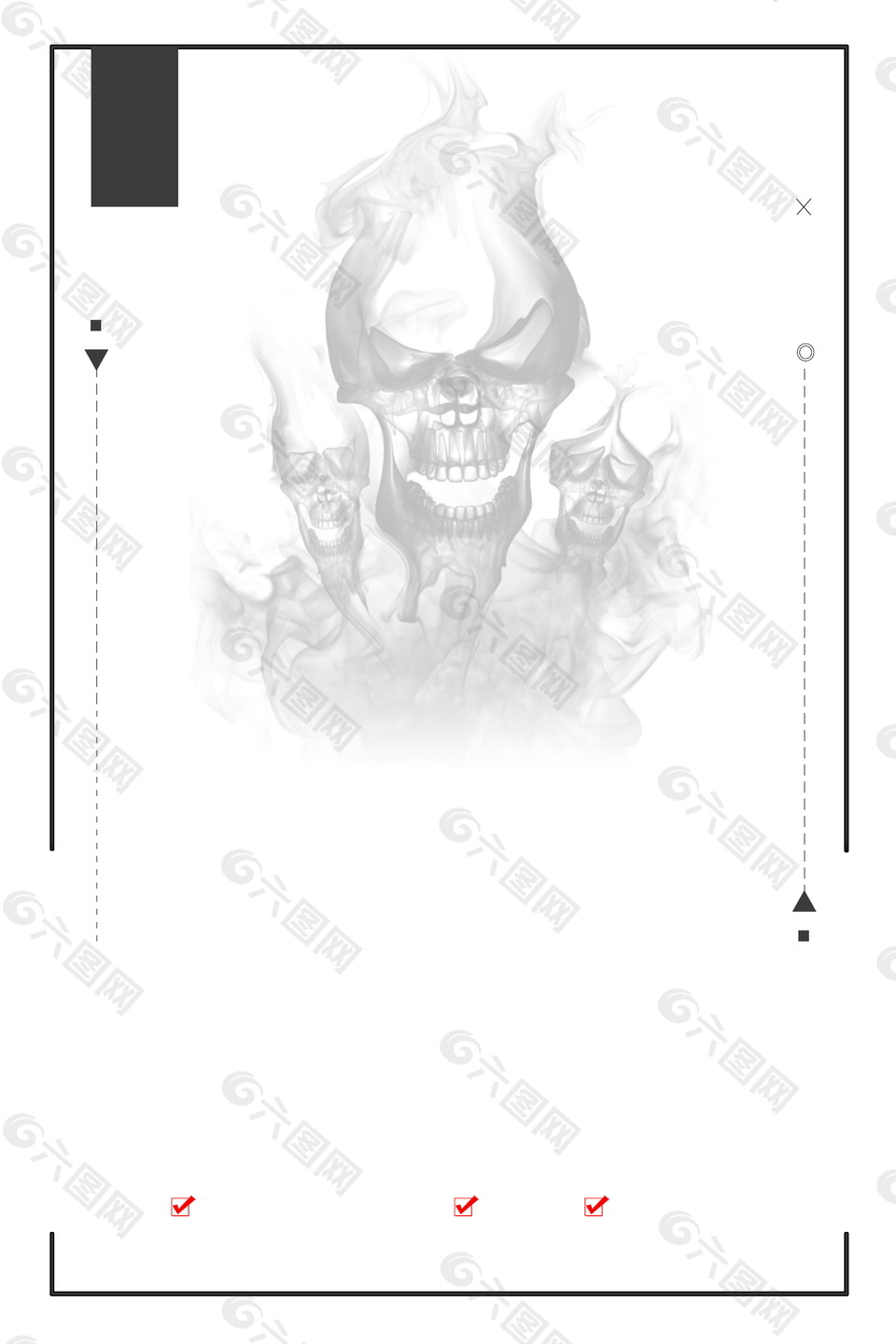 严肃灰色骷髅头广告背景