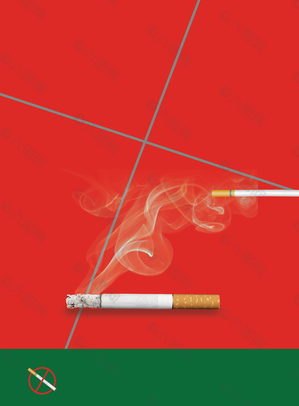 简约烟头广告背景