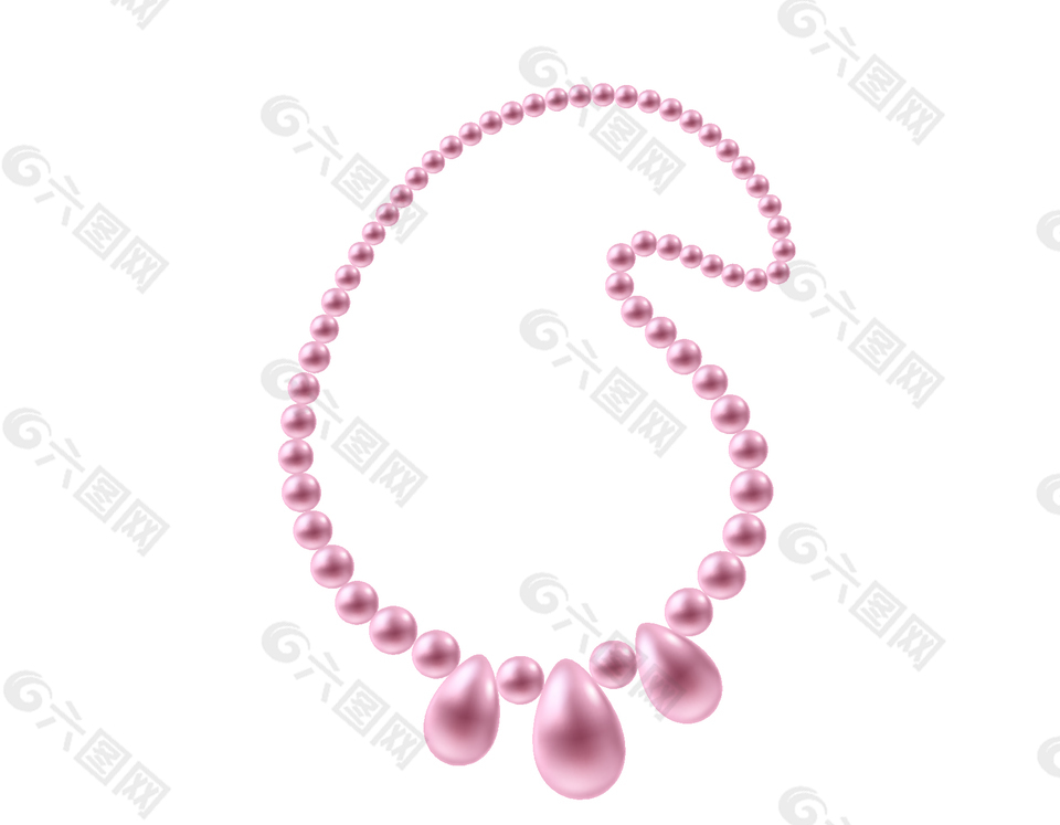 漂亮粉色珍珠项链矢量图