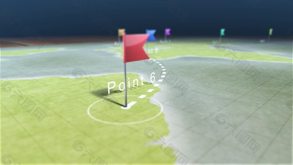 地图上路线路径动画的制作AE模板