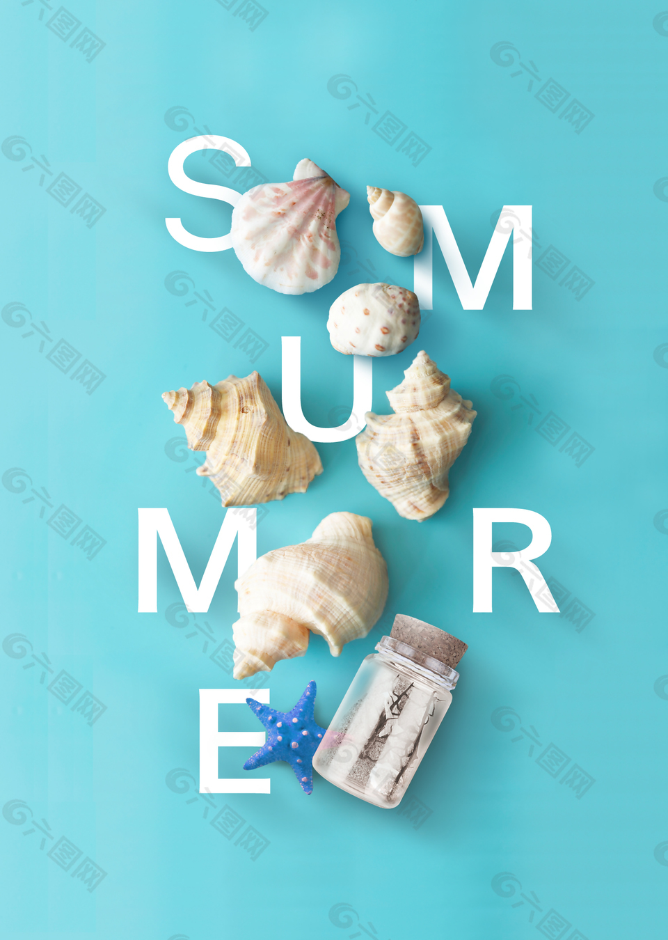 夏季蓝色小清新海报