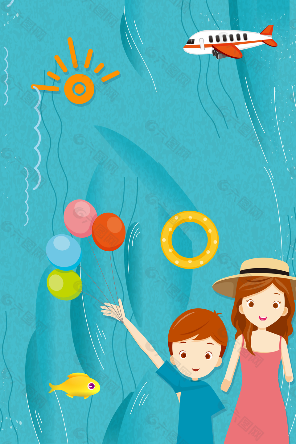 暑期夏令营暑期旅游旅游海报背景