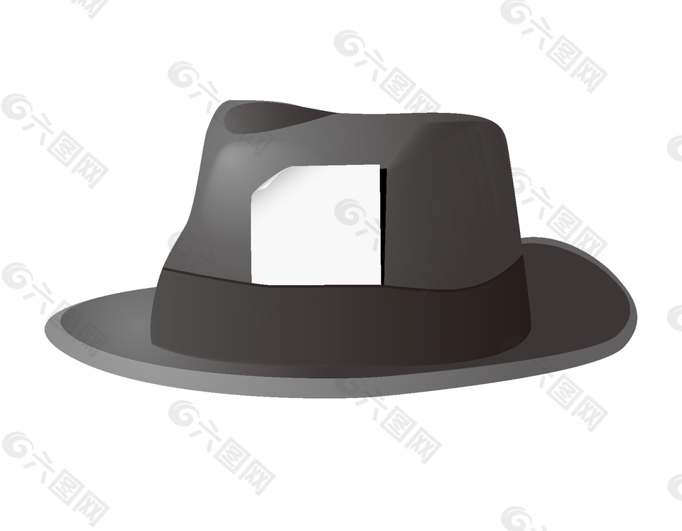 矢量黑色帽子元素