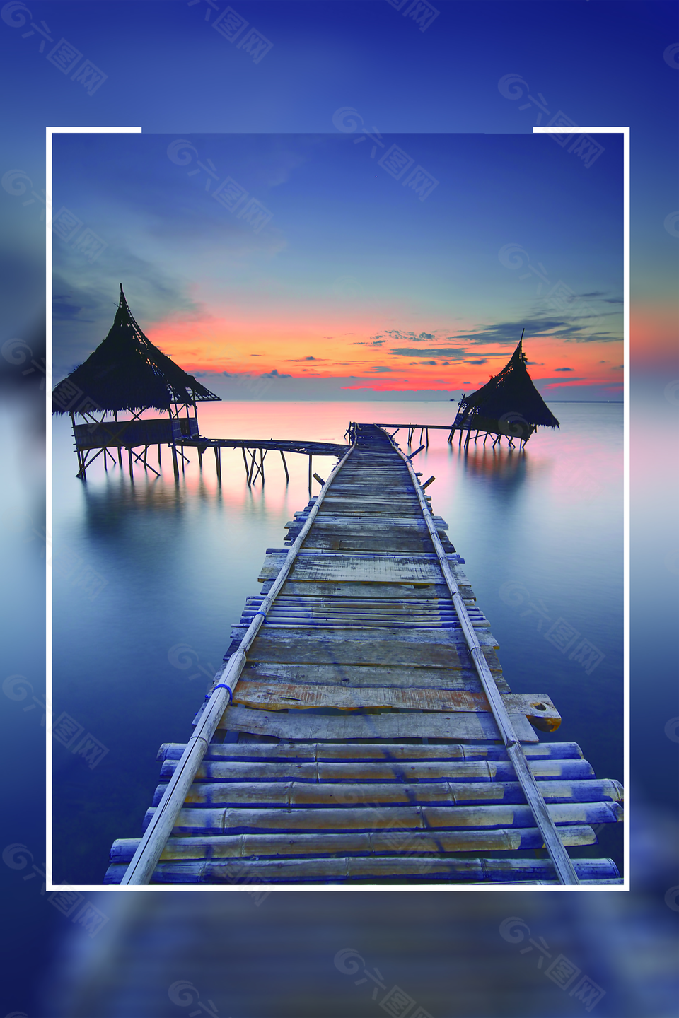 唯美创意夏季旅行海报背景素材