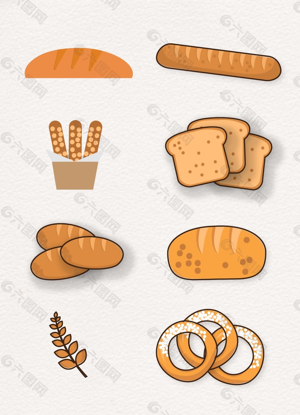 黄色小麦面包设计