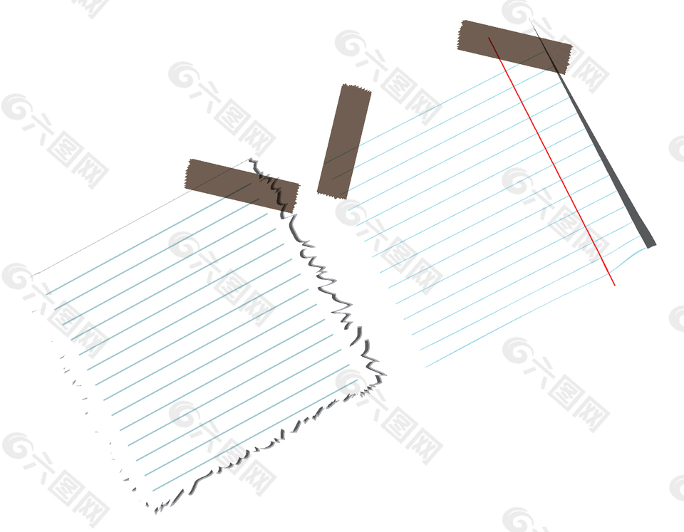 手绘书本纸张元素