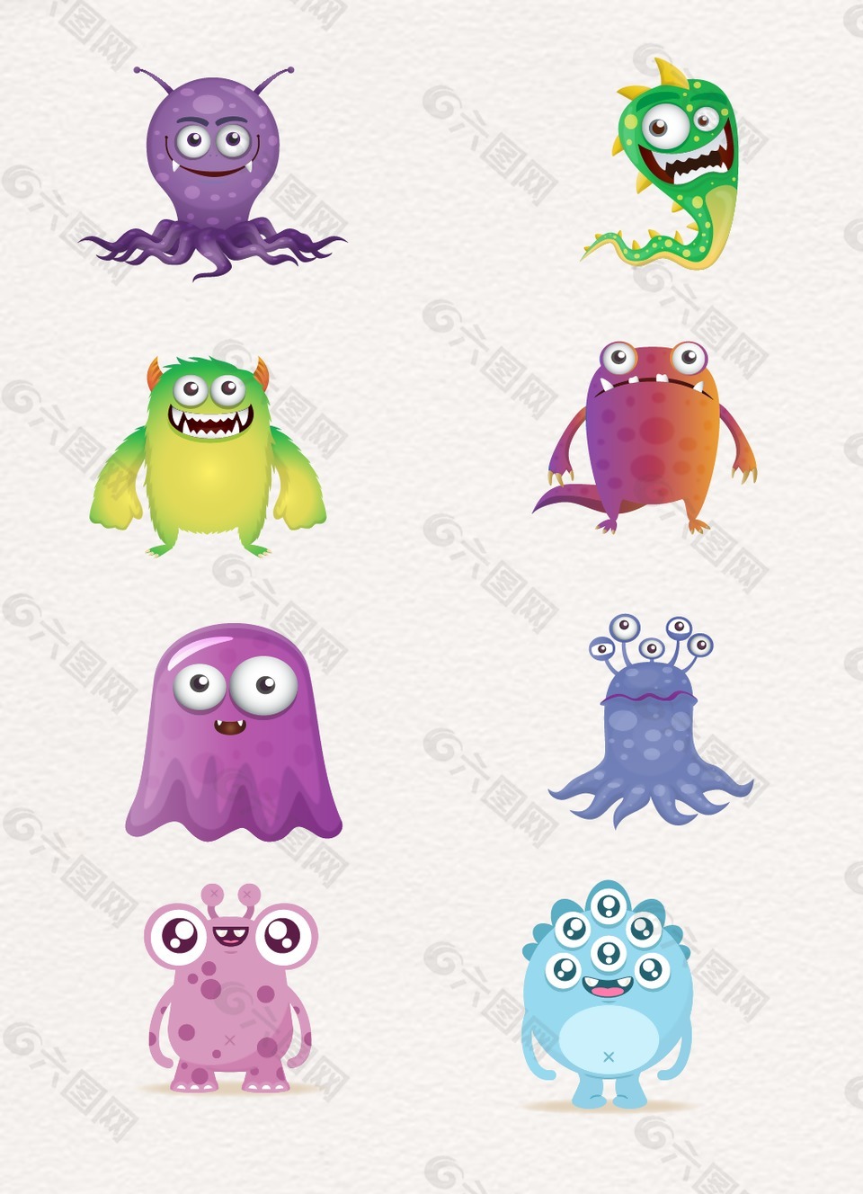 可爱多眼睛设计怪物