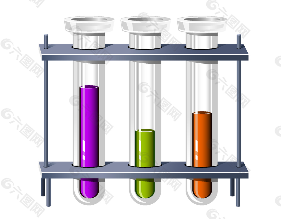 架子上的实验药水矢量图