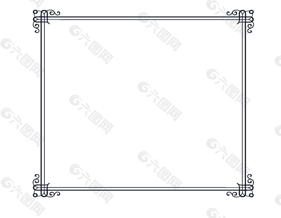 黑白简单线条相框边框
