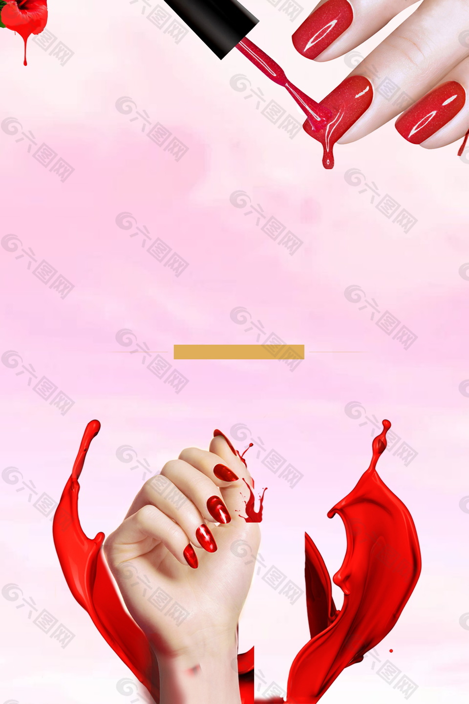 魅惑红色美丽指甲油广告背景
