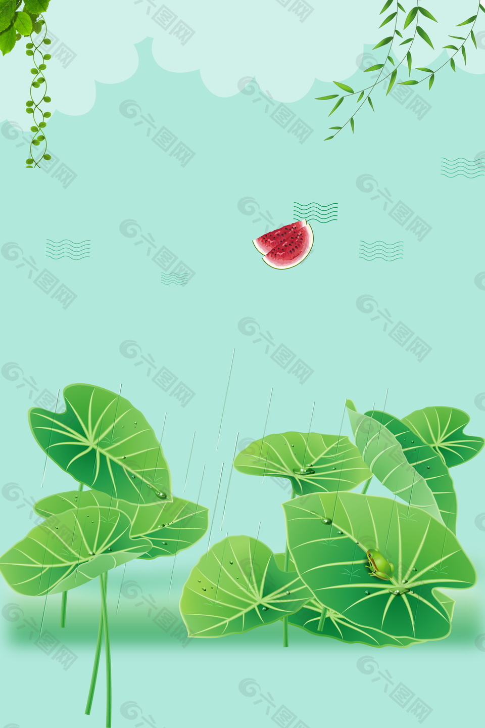 夏季清新荷叶广告背景背景素材免费下载(图片编号:9287652)-六图网