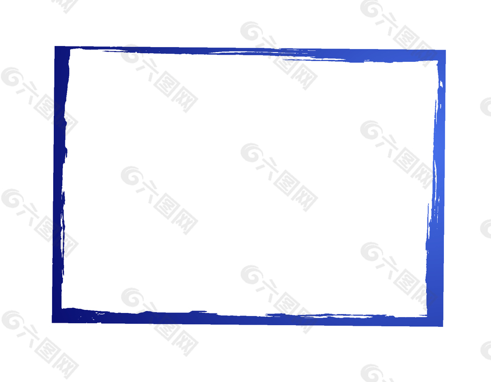 蓝色水彩边框矢量图