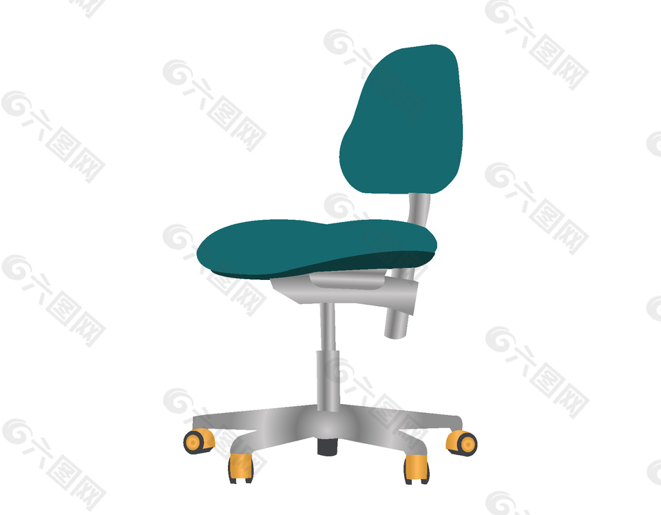 卡通墨绿色旋转椅子