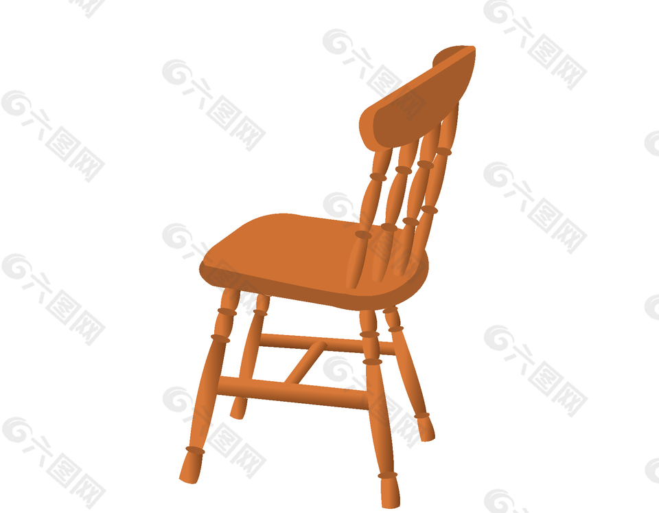木头靠背椅子矢量素材