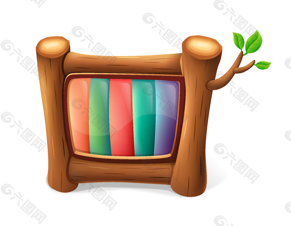 卡通木头相框矢量素材