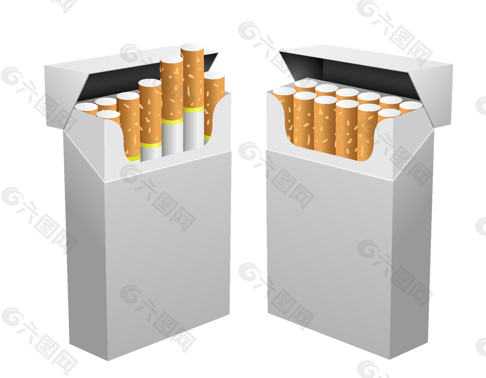 卡通白色烟盒香烟矢量元素