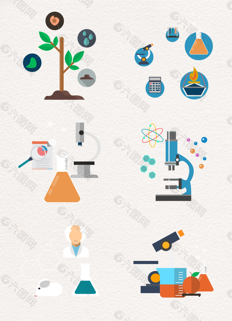 卡通h5素材科学研究设计