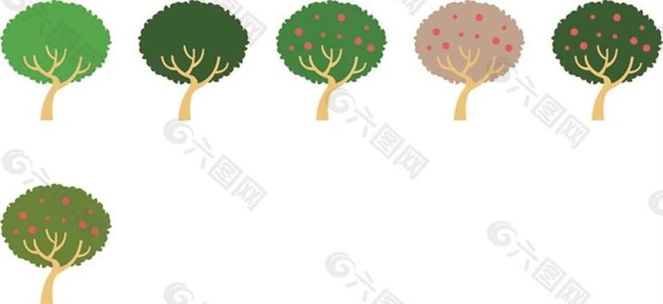 彩色果子树矢量素材设计元素素材免费下载(图片编号:9289056)-六图网