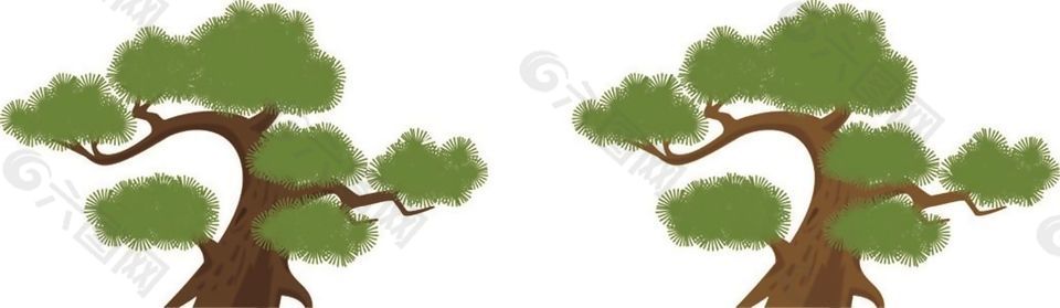 绿色蘑菇树矢量素材