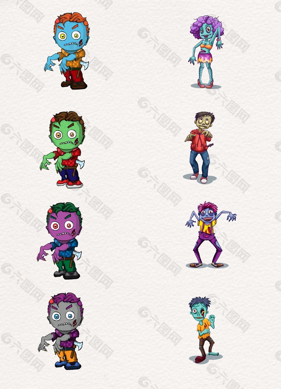 彩色卡通僵尸设计