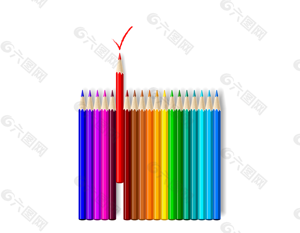 矢量彩色铅笔元素