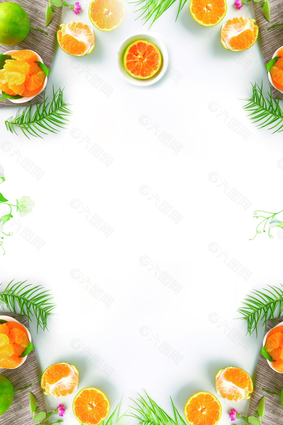 创意时尚橙子水果海报背景