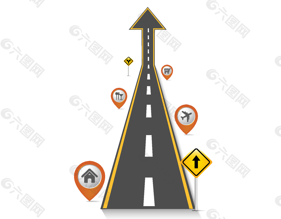 卡通箭头高速公路矢量元素