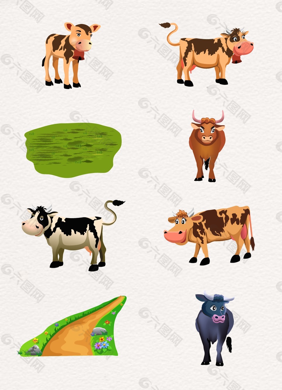 家畜动物奶牛设计