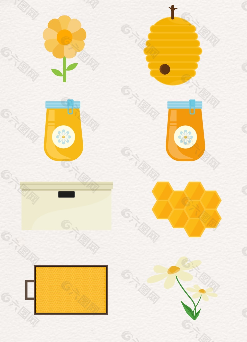 扁平化花朵蜂蜜主题设计