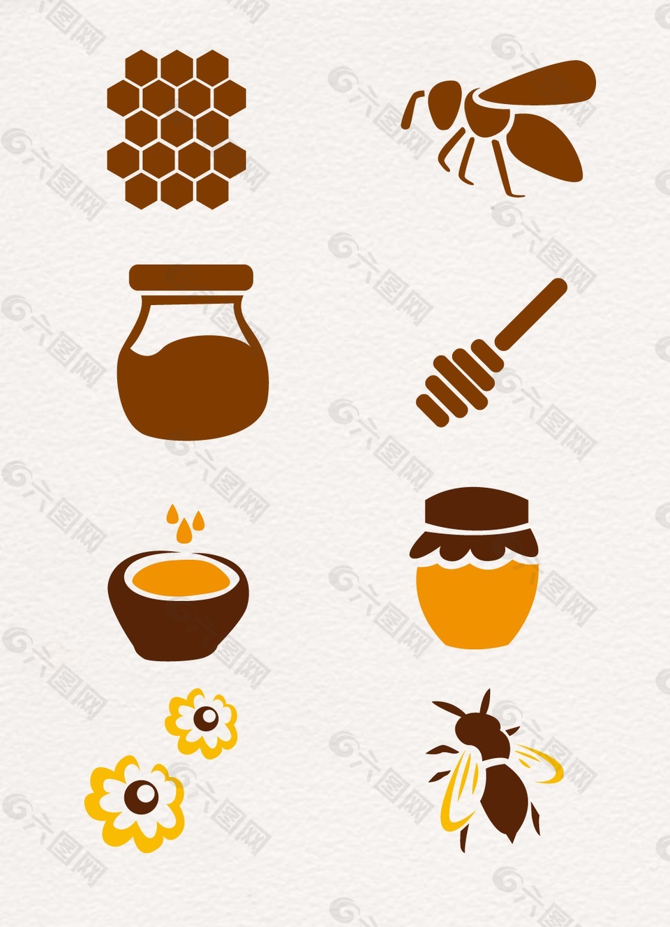 棕色设计昆虫蜜蜂蜜糖
