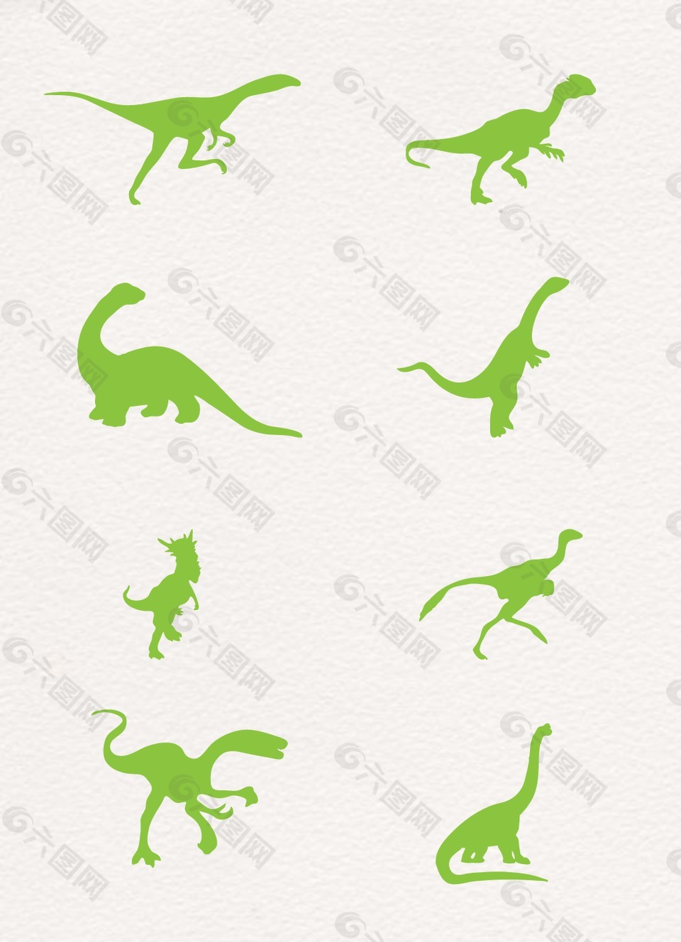 绿色恐龙剪影图案
