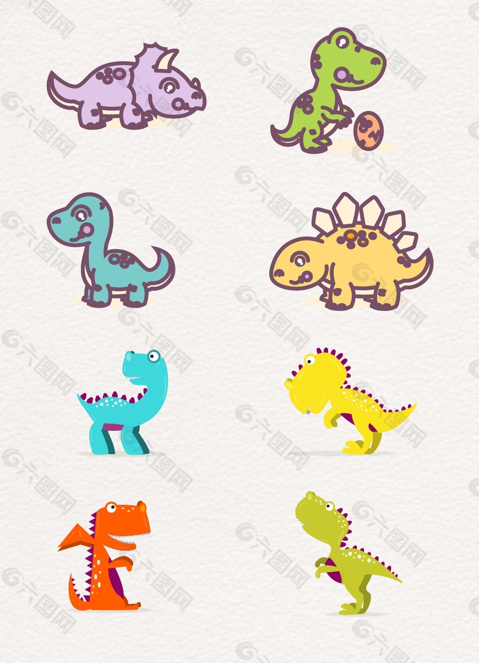 线条手绘创意恐龙