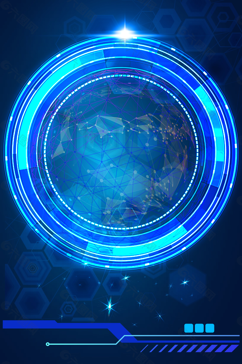 蓝色科技圆圈设计背景