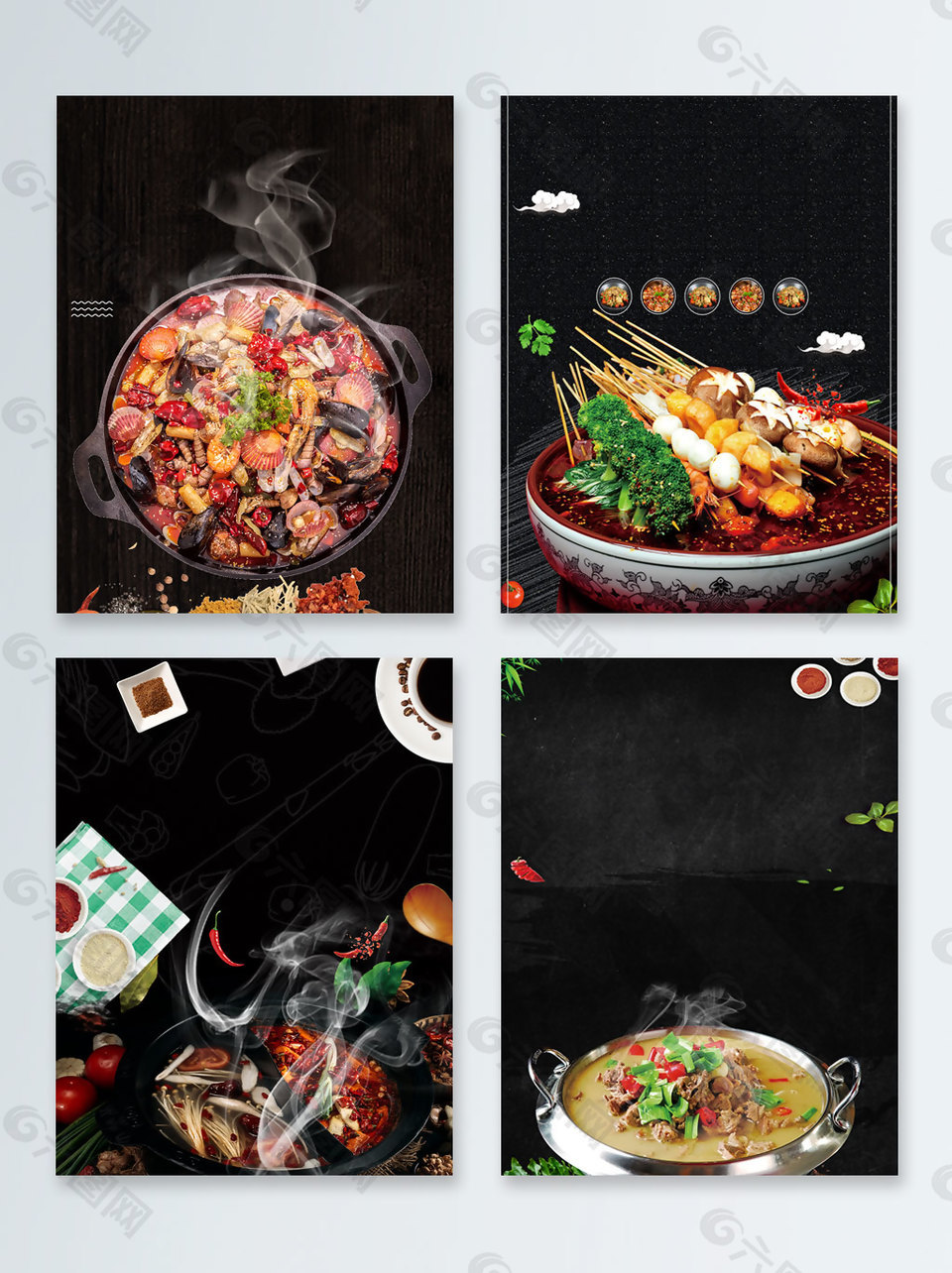 舌尖上的美食火锅美食广告背景