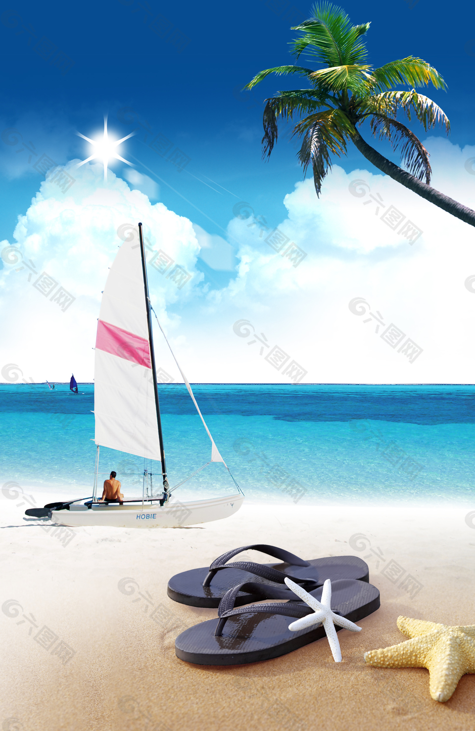 海南海边海报背景背景素材免费下载(图片编号:9294566)-六图网