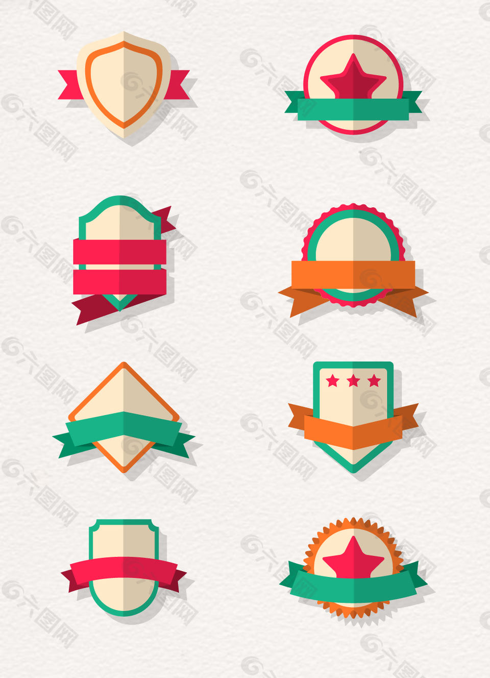 卡通空白徽章矢量设计