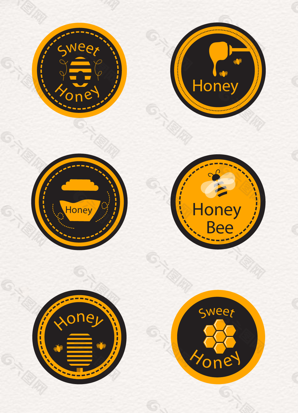 精致蜂蜜标签矢量素材