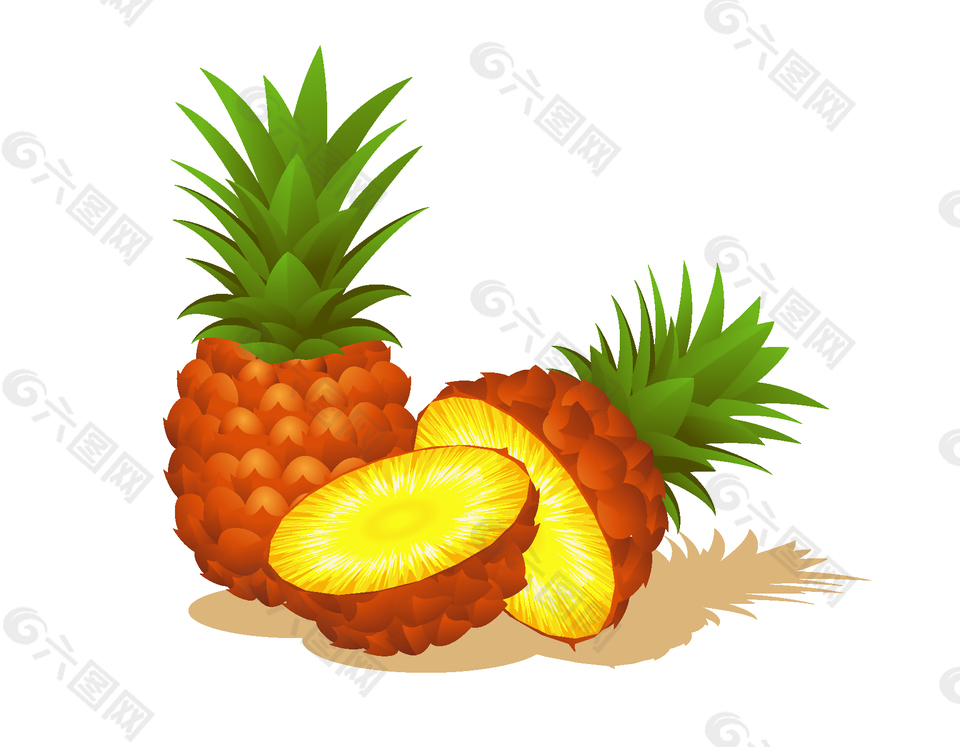 卡通新鲜凤梨元素