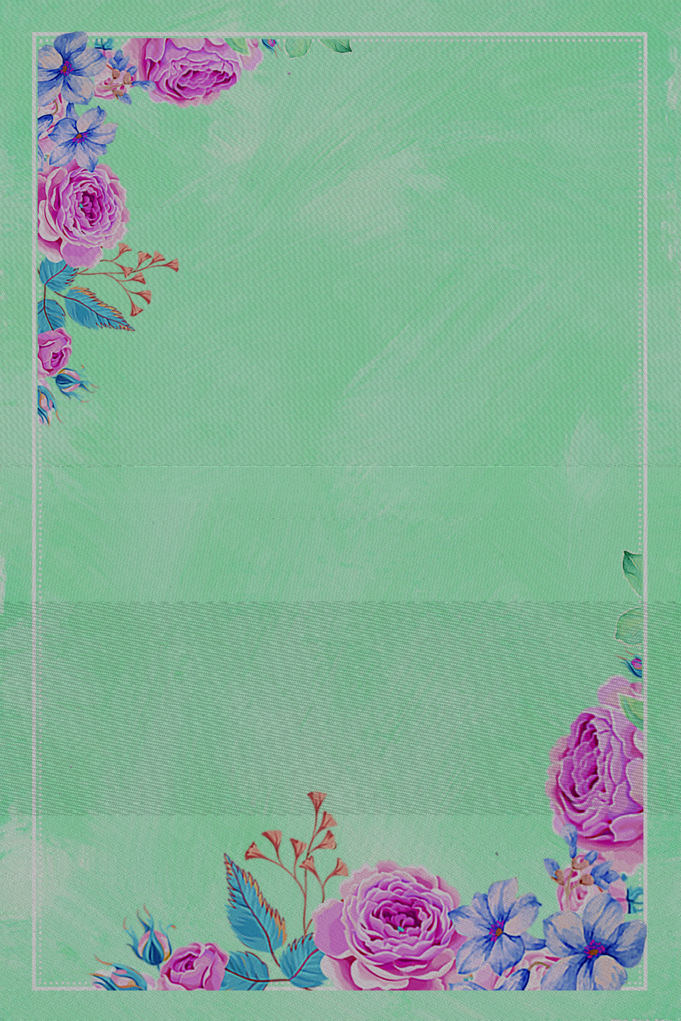 绿色简约花卉促销海报背景