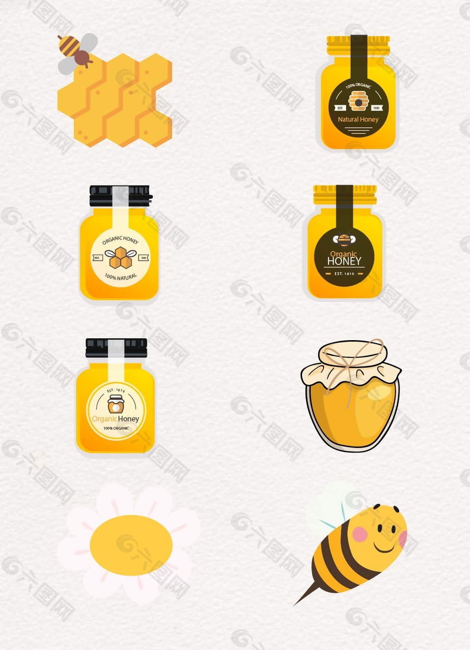 蜜糖蜂蜜设计图案