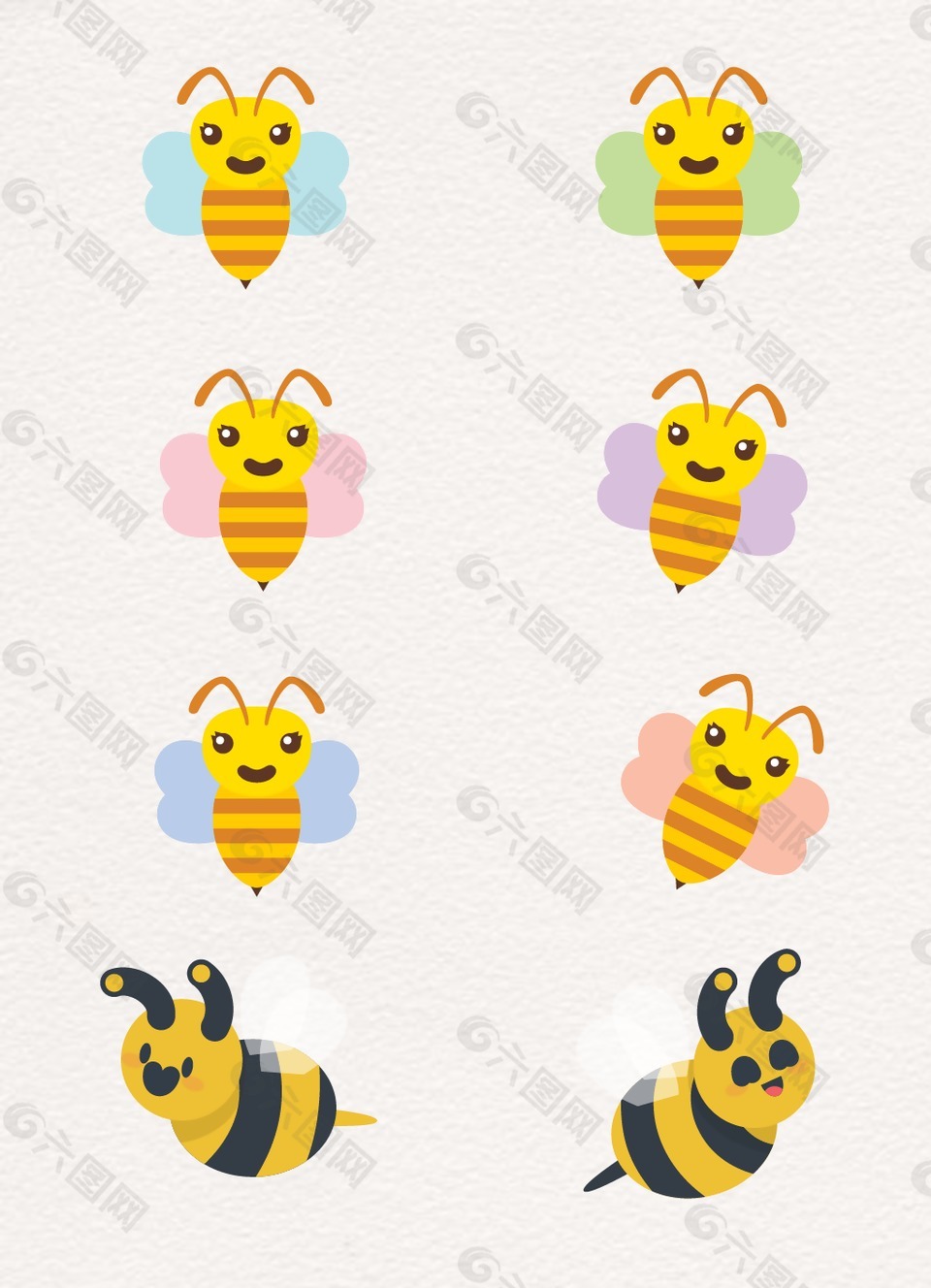 彩色卡通设计小蜜蜂