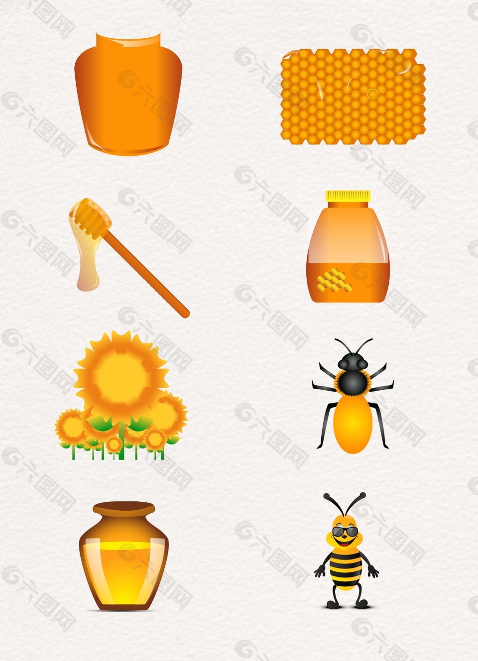 黄色设计卡通蜜糖